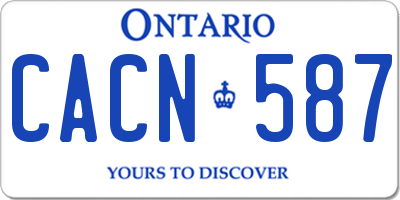 ON license plate CACN587