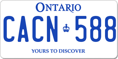 ON license plate CACN588