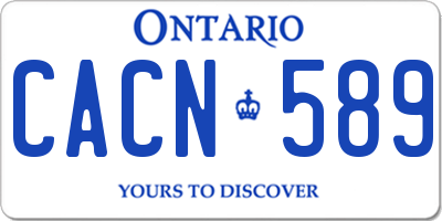 ON license plate CACN589