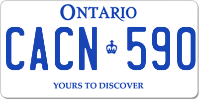 ON license plate CACN590