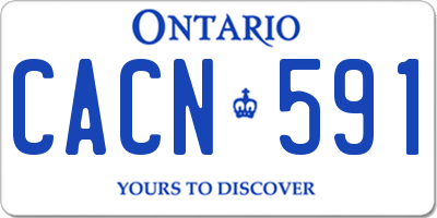 ON license plate CACN591