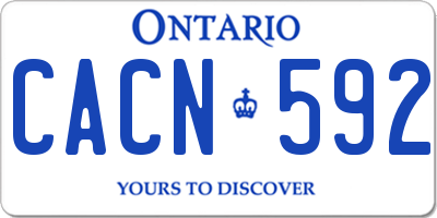 ON license plate CACN592