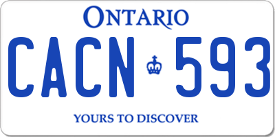 ON license plate CACN593