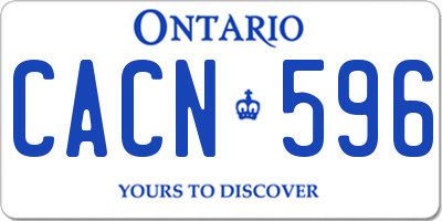 ON license plate CACN596