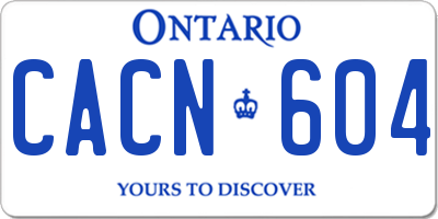 ON license plate CACN604