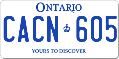 ON license plate CACN605