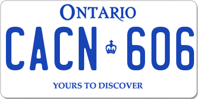 ON license plate CACN606