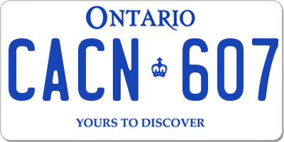 ON license plate CACN607