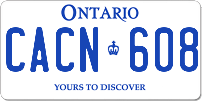 ON license plate CACN608