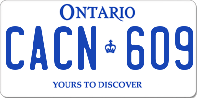 ON license plate CACN609