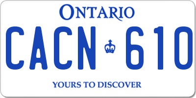 ON license plate CACN610