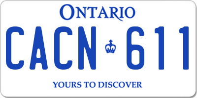 ON license plate CACN611