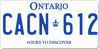 ON license plate CACN612