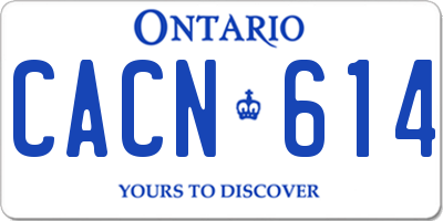 ON license plate CACN614