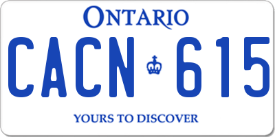 ON license plate CACN615