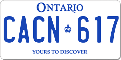 ON license plate CACN617