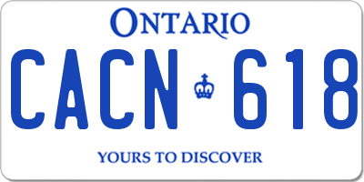 ON license plate CACN618