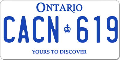 ON license plate CACN619