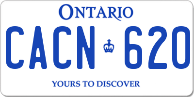 ON license plate CACN620