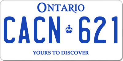 ON license plate CACN621