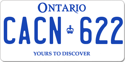 ON license plate CACN622