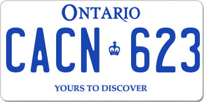 ON license plate CACN623