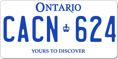 ON license plate CACN624