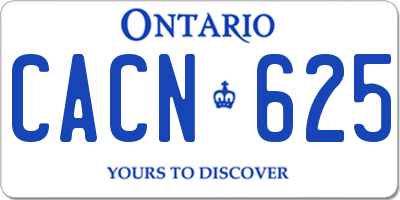 ON license plate CACN625