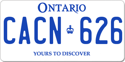 ON license plate CACN626