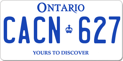 ON license plate CACN627