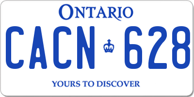 ON license plate CACN628