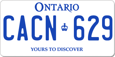 ON license plate CACN629