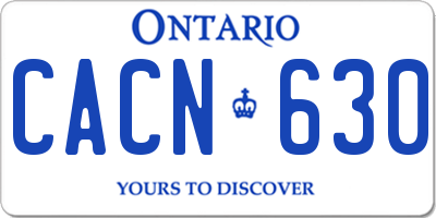 ON license plate CACN630