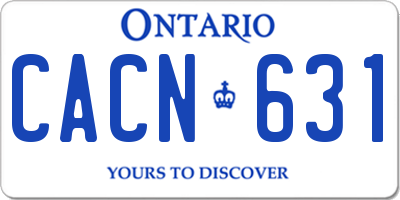 ON license plate CACN631