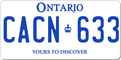 ON license plate CACN633