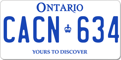 ON license plate CACN634