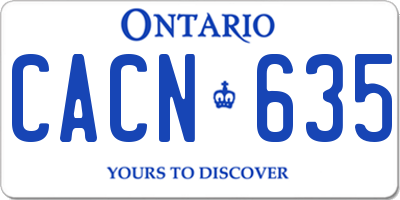 ON license plate CACN635