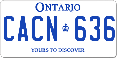 ON license plate CACN636