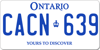 ON license plate CACN639