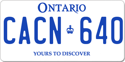 ON license plate CACN640