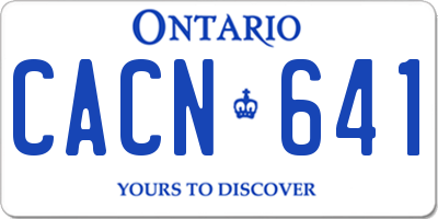 ON license plate CACN641