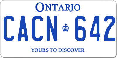 ON license plate CACN642