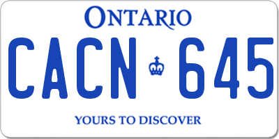 ON license plate CACN645