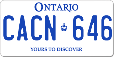 ON license plate CACN646