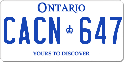 ON license plate CACN647