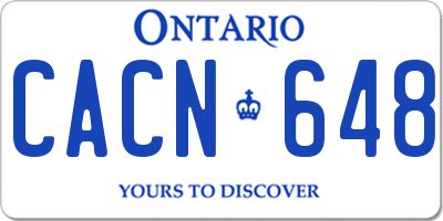 ON license plate CACN648