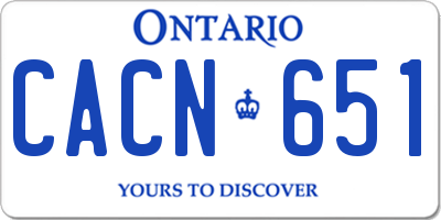 ON license plate CACN651