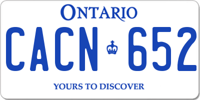 ON license plate CACN652