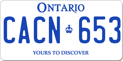 ON license plate CACN653