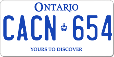 ON license plate CACN654